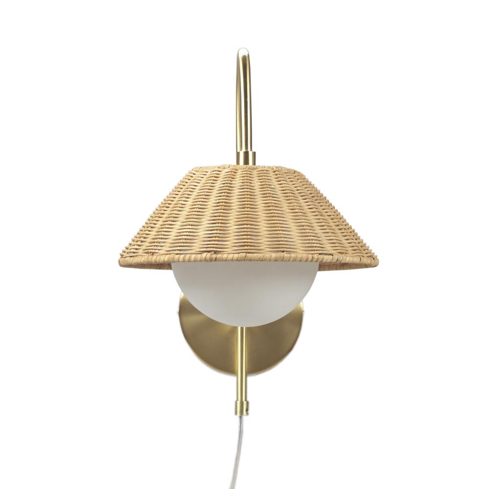 Rattan Weave Wall Sconce. Picture 1