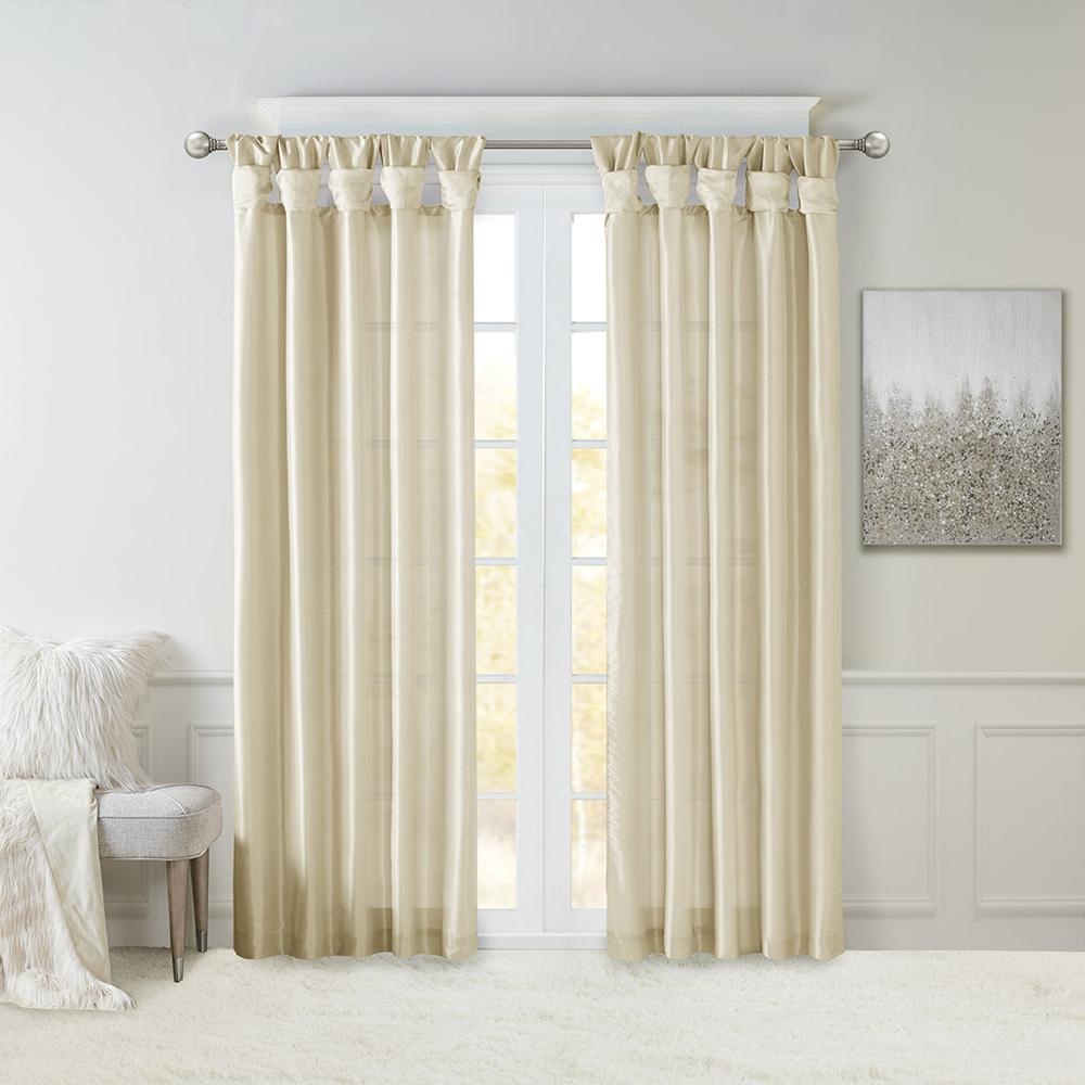 Twist Tab Lined Window Curtain Panel. Picture 2