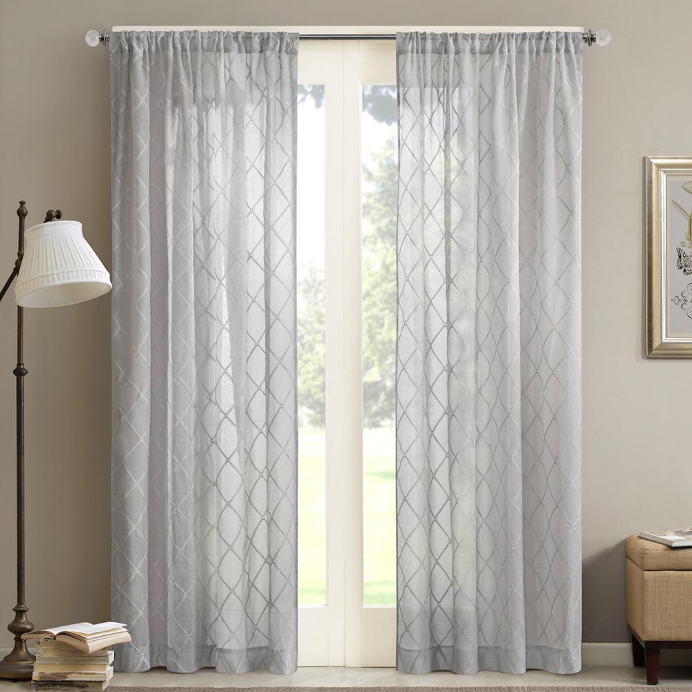 Diamond Sheer Window Curtain Panel. Picture 2