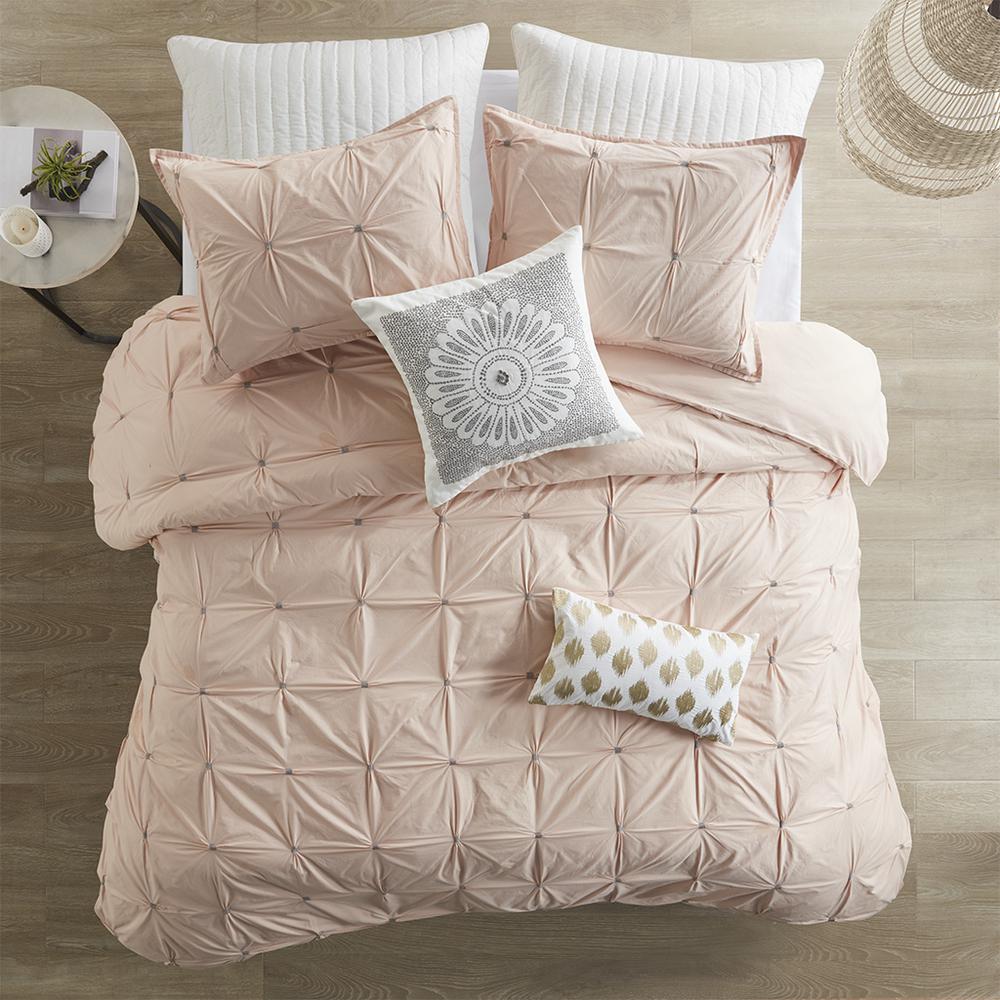 3 Piece Elastic Embroidered Cotton Comforter Set. Picture 3