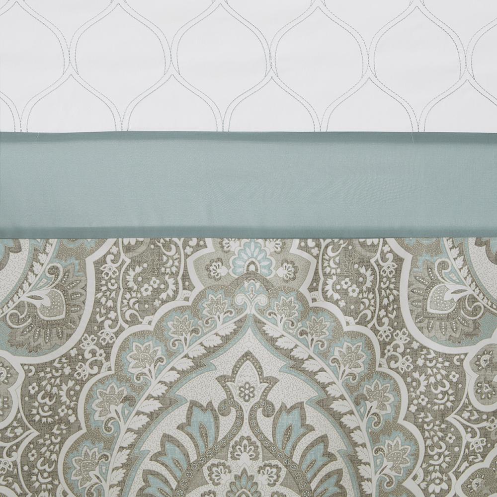SereneBlue Embroidered Shower Curtain, Belen Kox. Picture 1