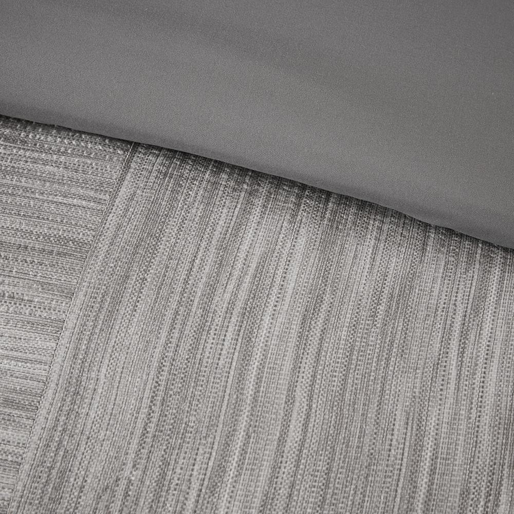 100% Polyester Printed Seersucker 7 pcs comforter set by Belen Kox Grey. Picture 12