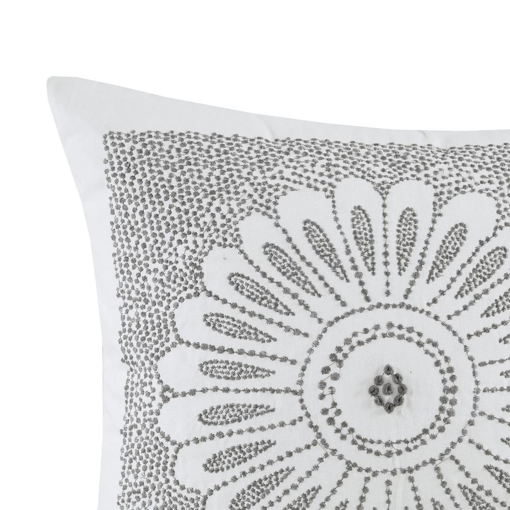Cotton Embroidered Decorative Square Pillow. Picture 3