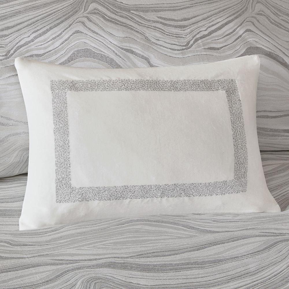 White Metallic Jacquard Comforter Set, Belen Kox. Picture 2