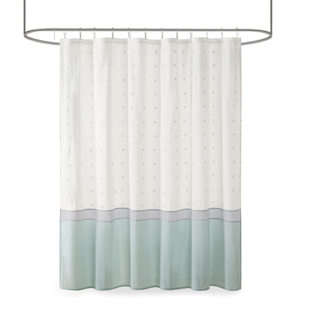 Cotton Jacquard Shower Curtain. Picture 1