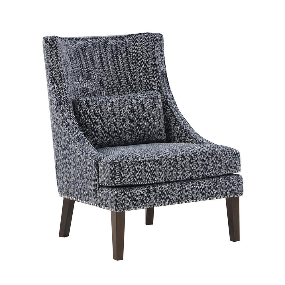 Transitional Accent Chair with High Back and Recessed Arms, Belen Kox. Picture 1