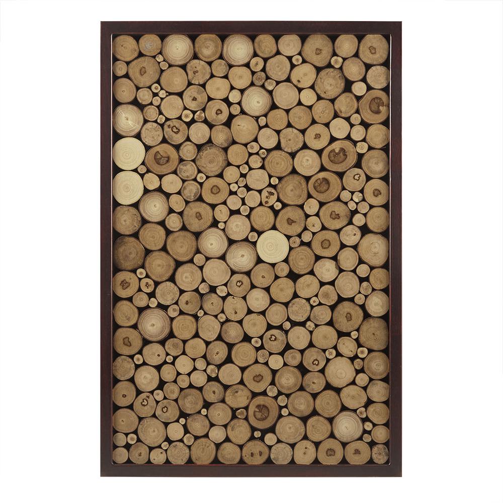 Natural Wood Slice Mosaic Wall Decor. Picture 4