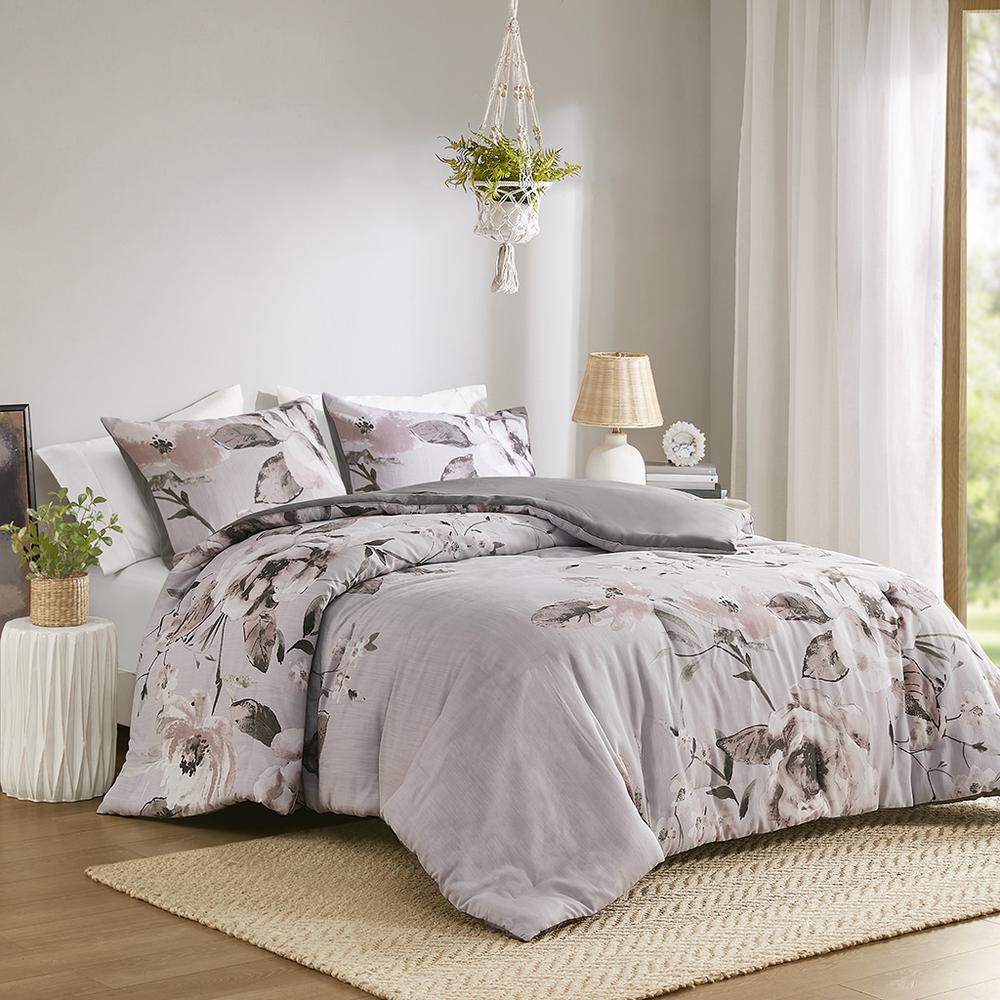 3 Piece Floral Printed Comforter Set. Picture 4