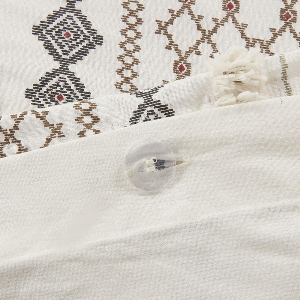 Ivory Aztec Cotton Duvet Cover Mini Set, Belen Kox. Picture 8