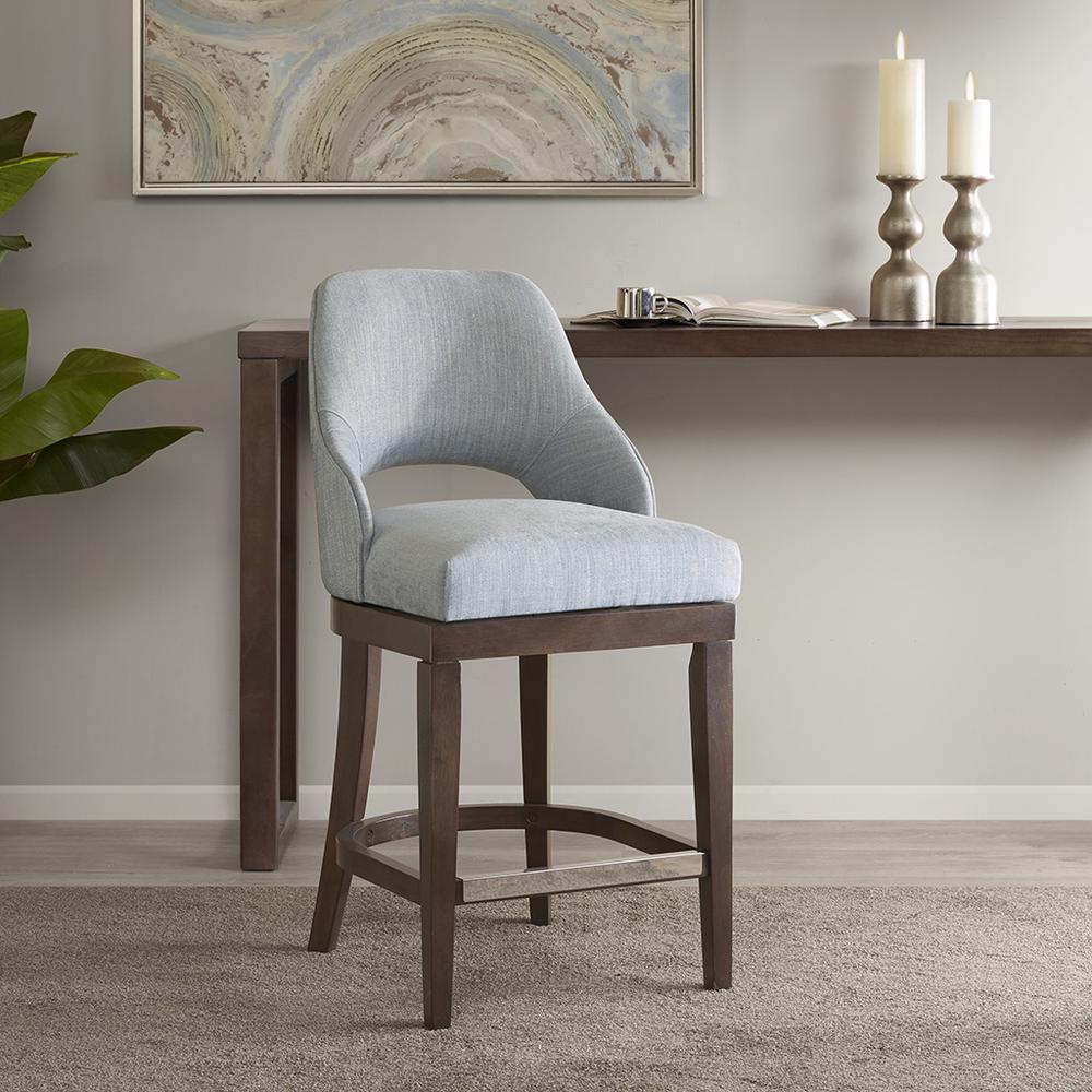 Jillian Counter Stool with Swivel Seat, Blue. Picture 2