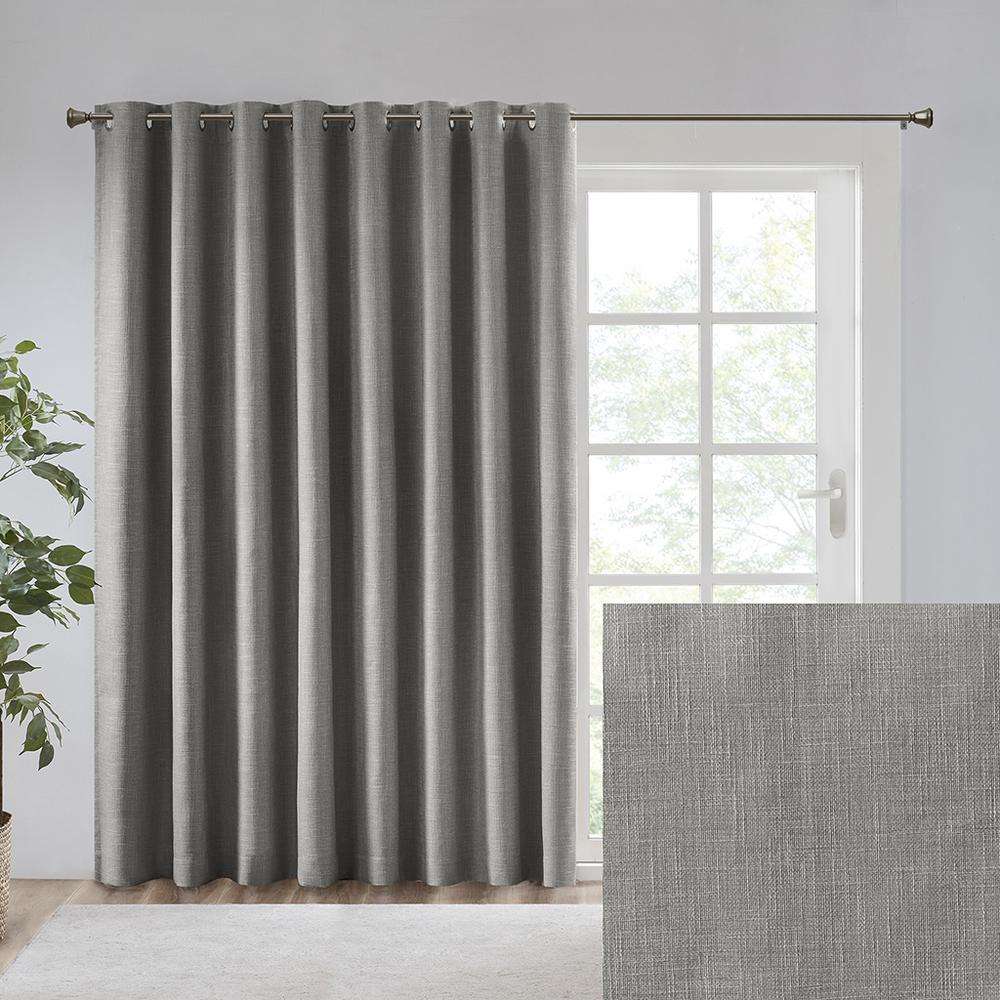 100% Polyester Printed Heathered Window Panel Grey. Picture 9