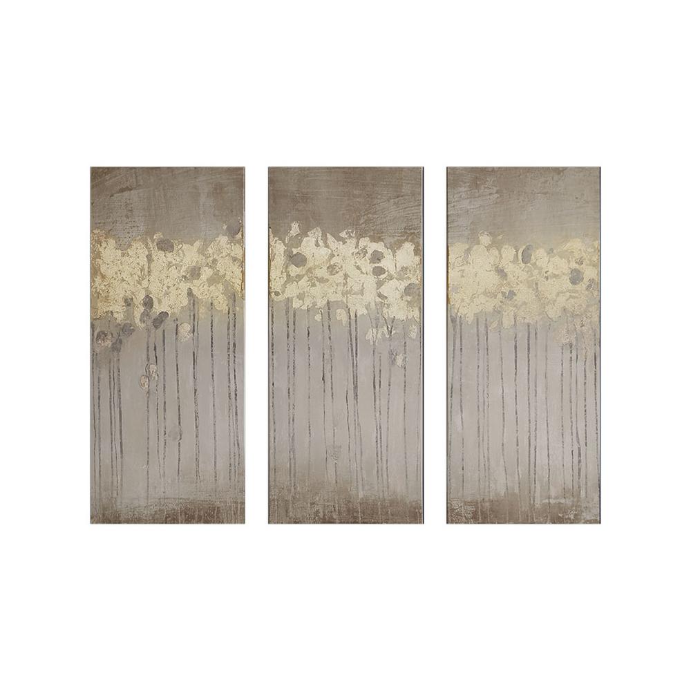Gold Foil Abstract 3-piece Canvas Wall Art Set. Picture 4