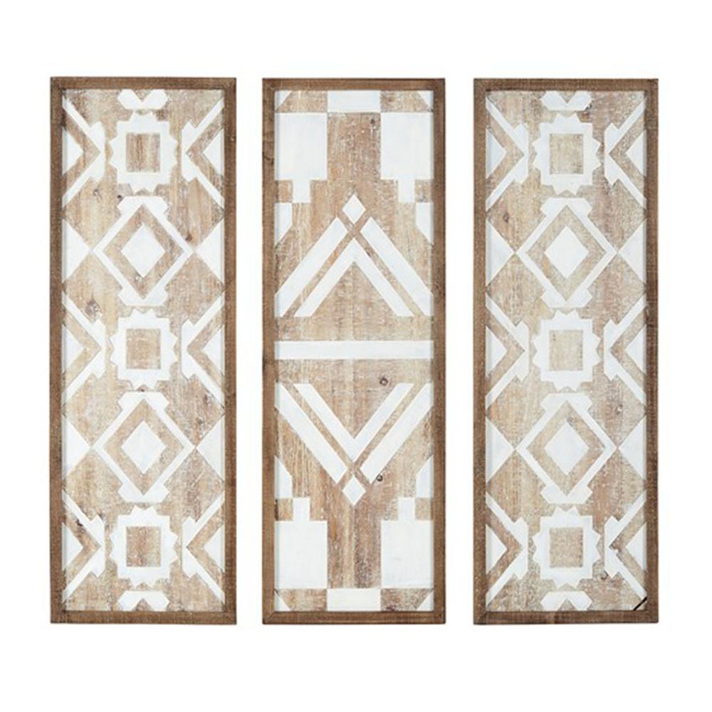 Two-tone Geometric 3-piece Wood Wall Decor Set. Picture 4