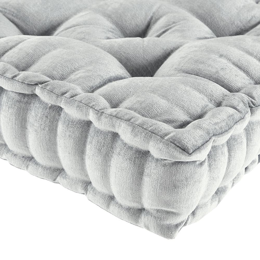 100% Polyester Chenille Cushion Grey. Picture 6