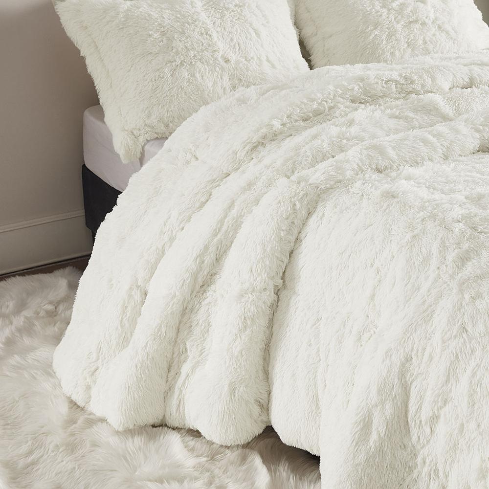 Shaggy Faux Fur Comforter Set - Ivory, Belen Kox. Picture 3