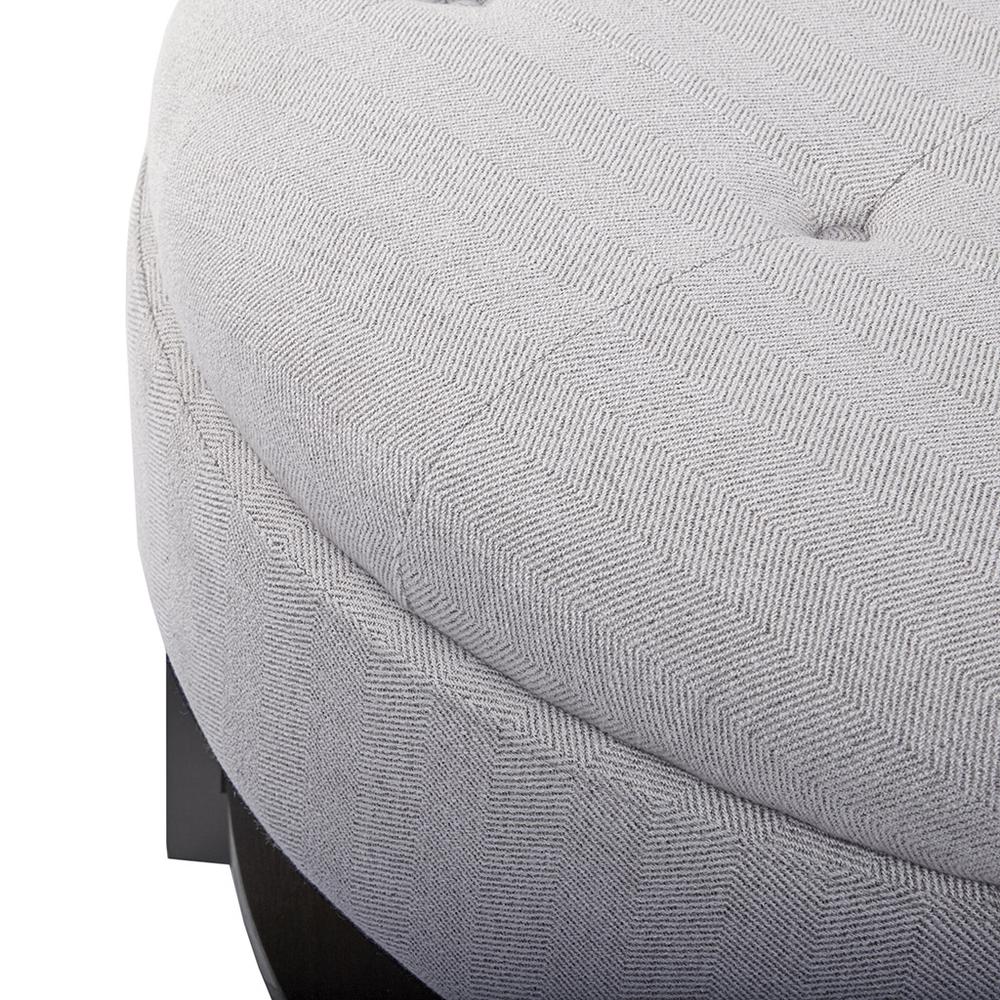 Round Storage Ottoman with Tufted Top, Belen Kox. Picture 2
