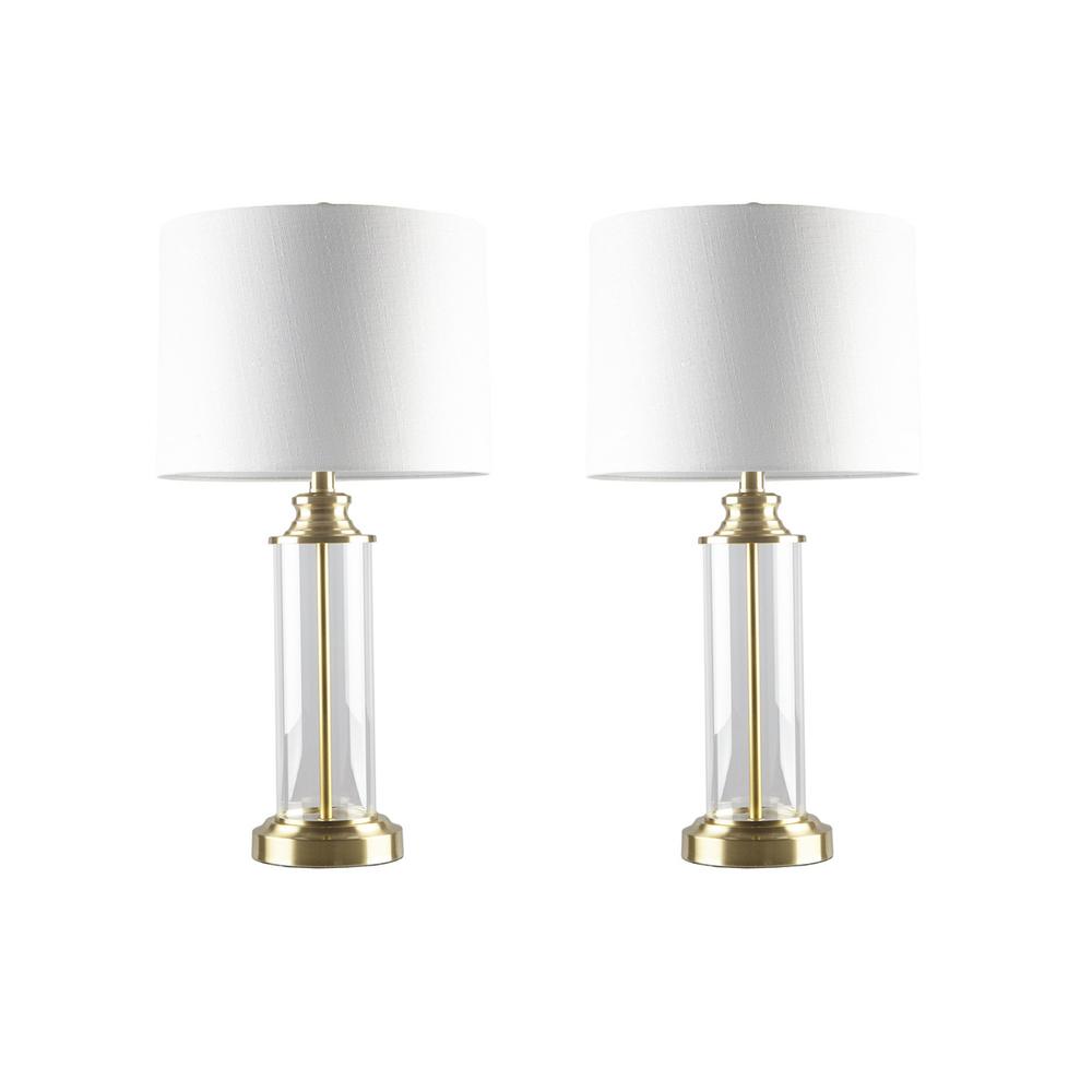 Glass Cylinder Table Lamp Set of 2. Picture 3