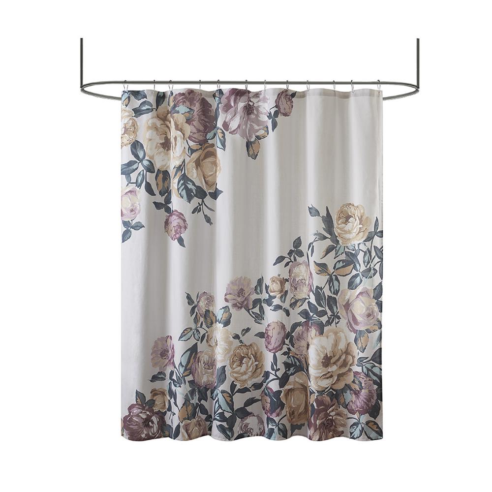 Cotton Floral Printed Shower Curtain. Picture 3