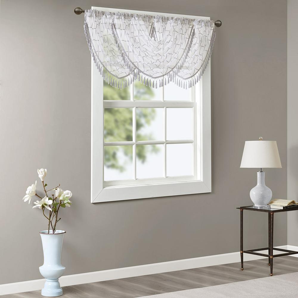 Diamond Sheer Embroidered Waterfall Valance. Picture 4