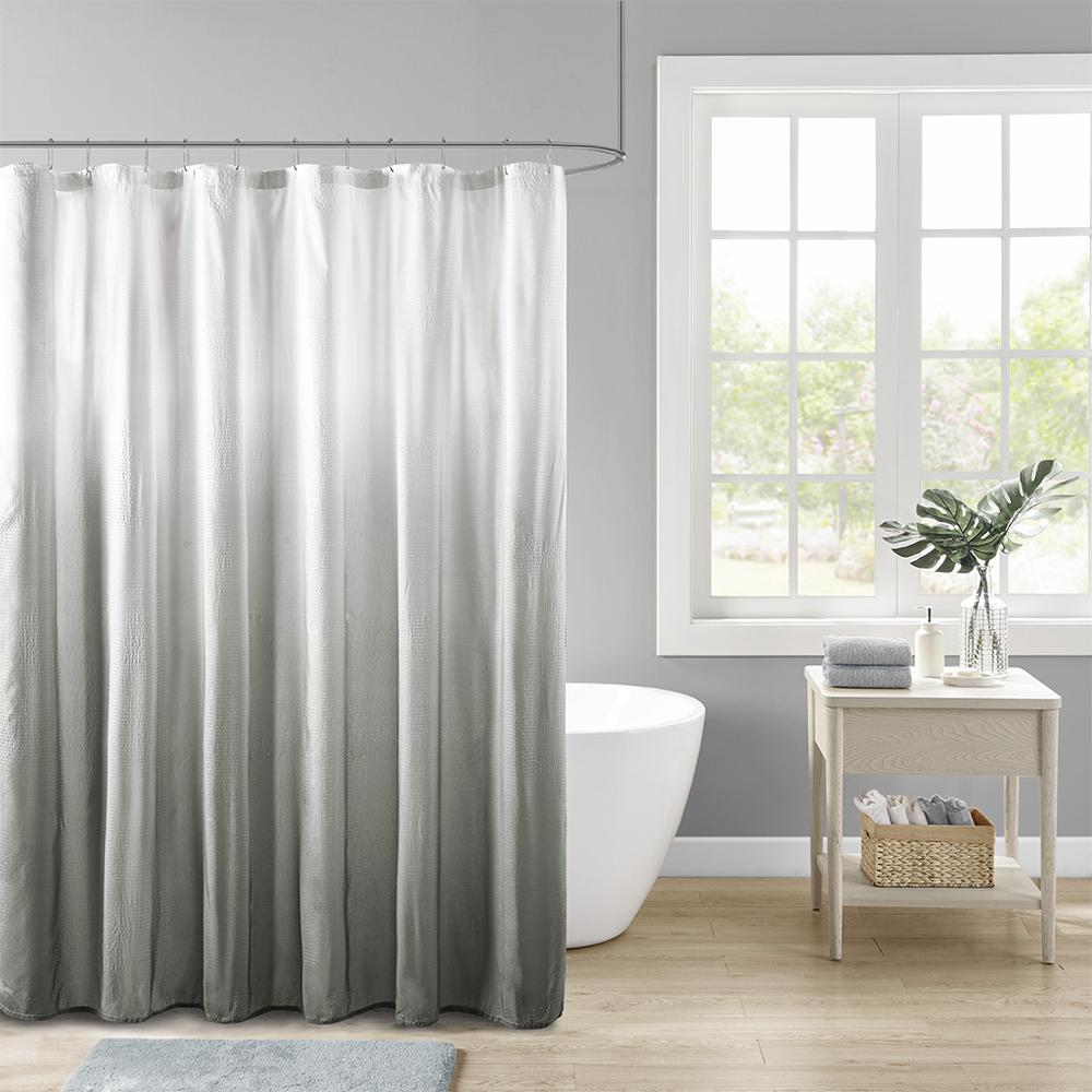 Ombre Printed Seersucker Shower Curtain. Picture 4