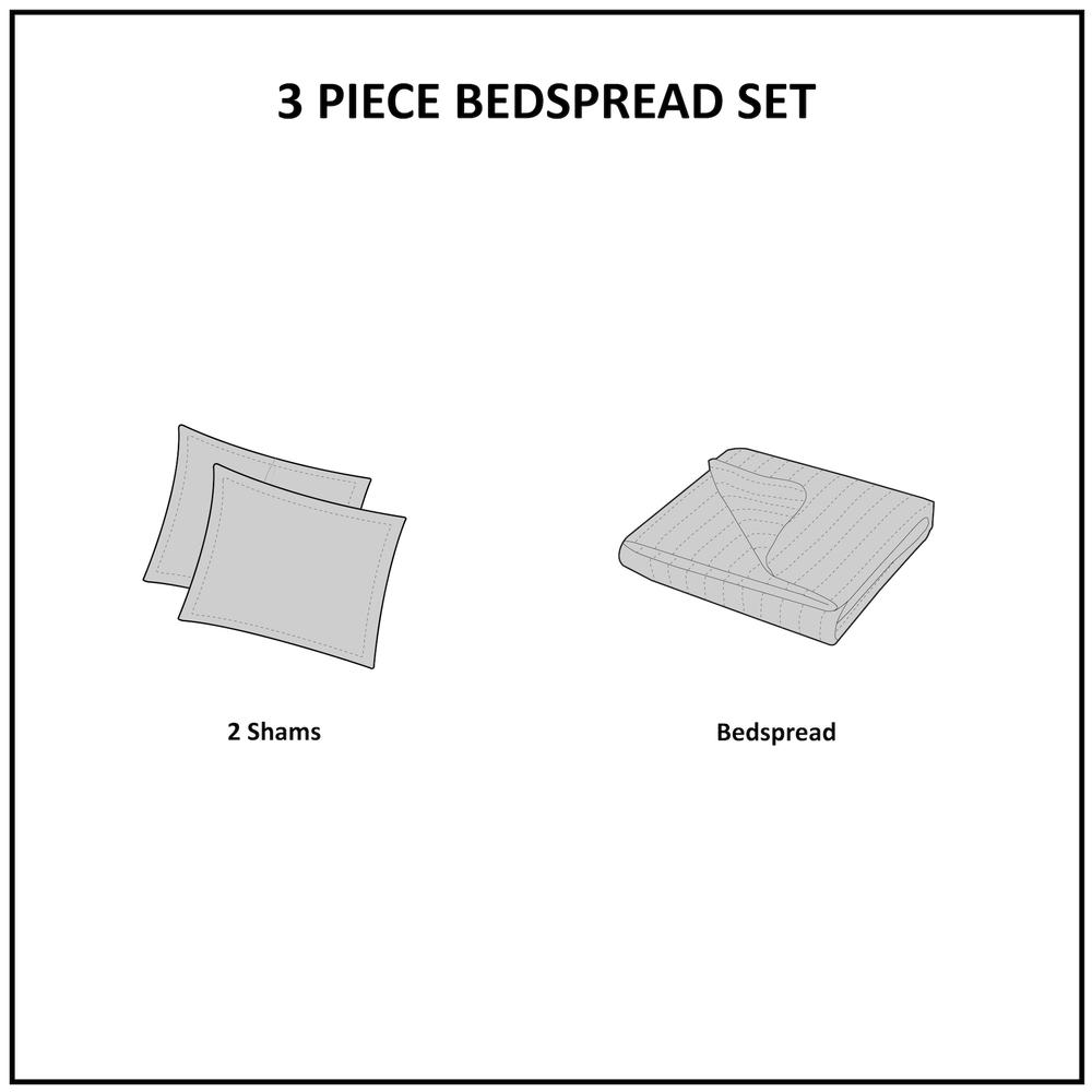 3 Piece Tufted Cotton Chenille Bedspread Set. Picture 5