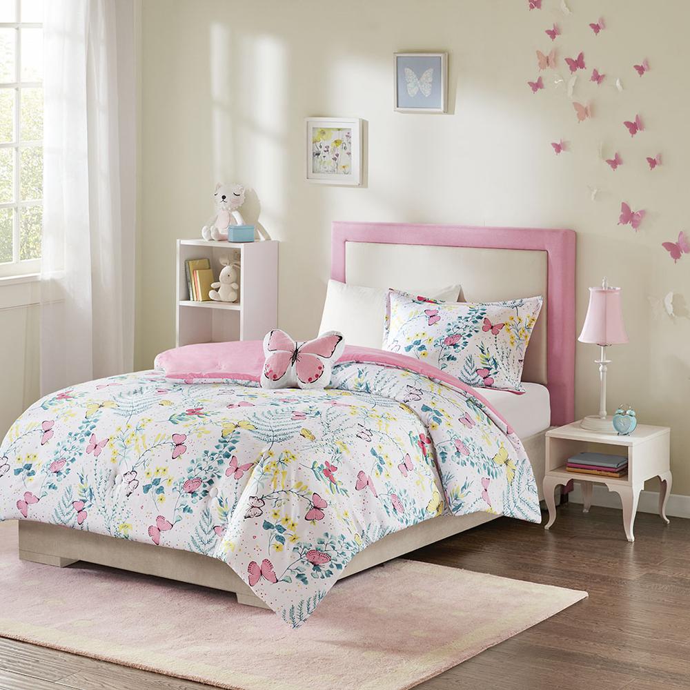 Printed Butterfly Comforter Set. Picture 4