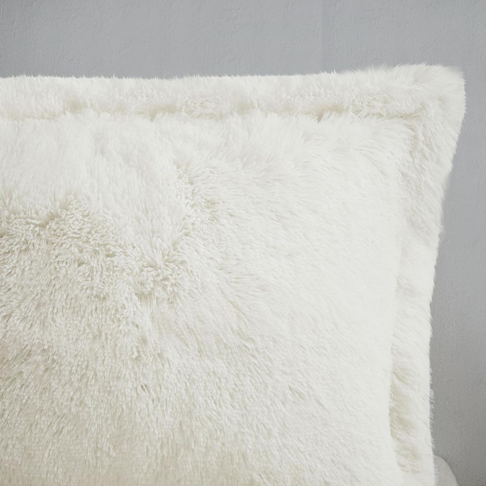 Shaggy Faux Fur Comforter Set - Ivory, Belen Kox. Picture 1