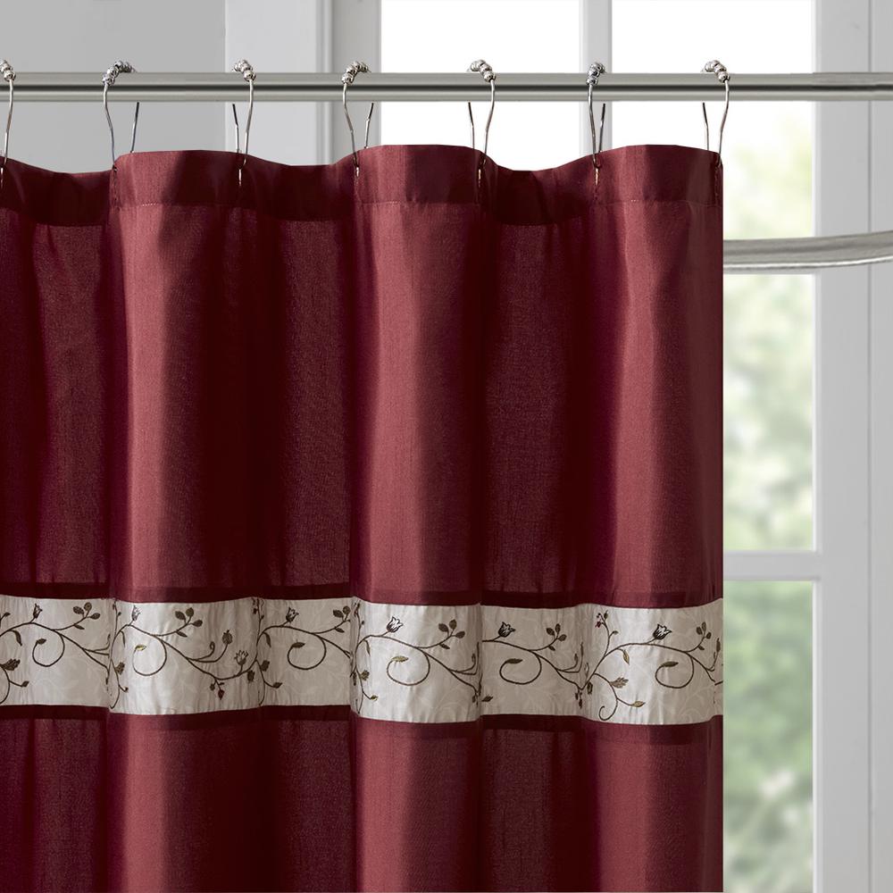 Serene Faux Silk Lined Shower Curtain, Belen Kox. Picture 1