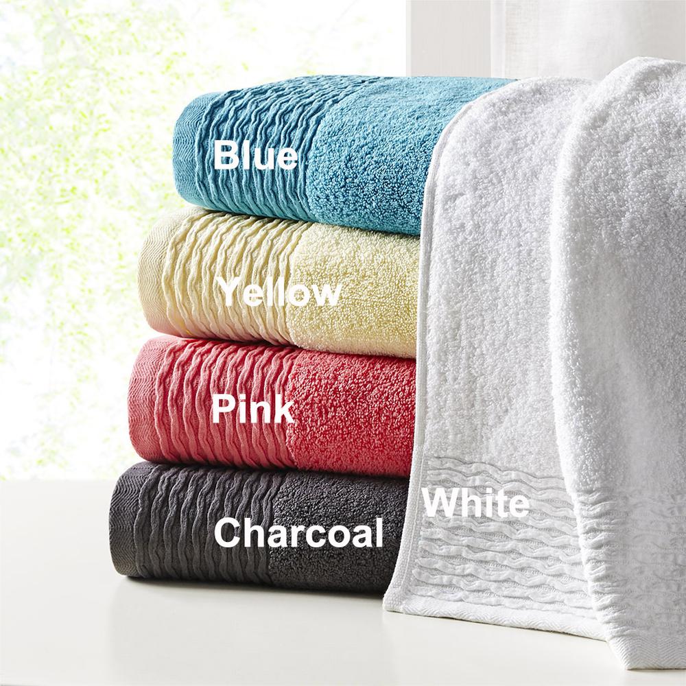 Charcoal Wavy Border Zero Twist Towel Set, Belen Kox. Picture 3