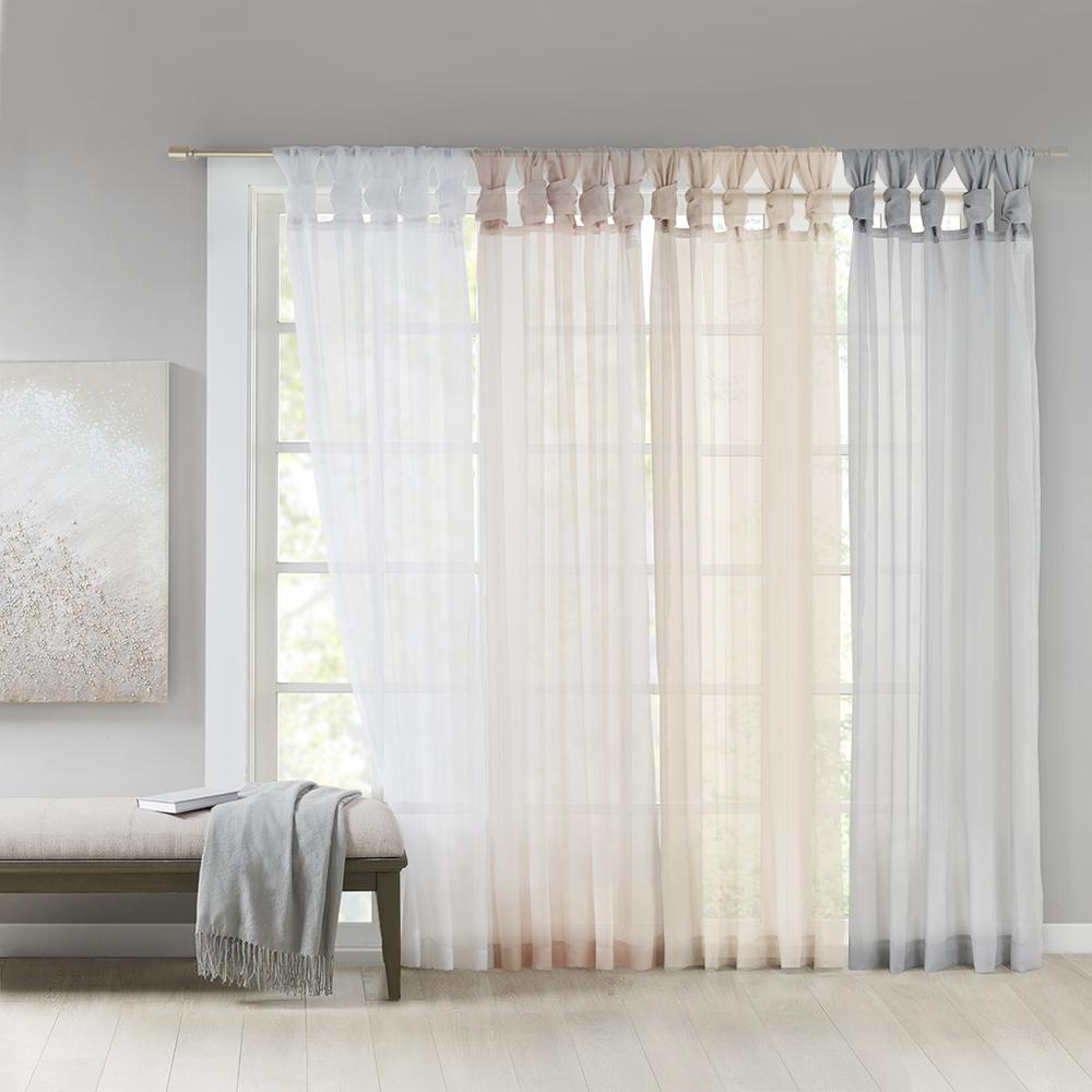 Twisted Tab Voile Sheer Window Pair. Picture 3