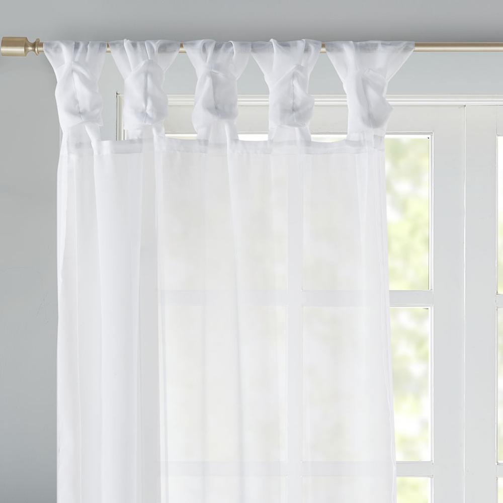 White Twisted Tab Voile Sheer Window Pair, Belen Kox. Picture 2