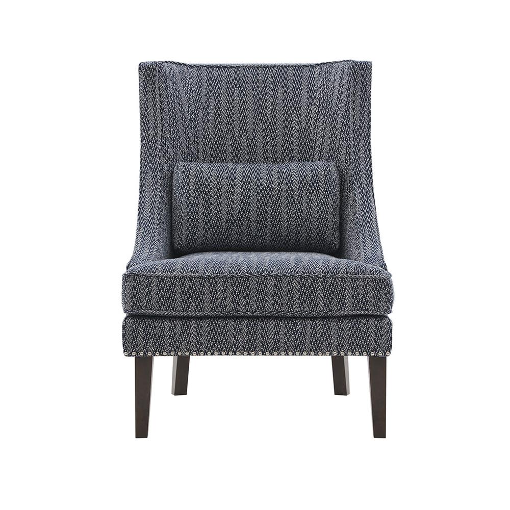 Transitional Accent Chair with High Back and Recessed Arms, Belen Kox. Picture 2