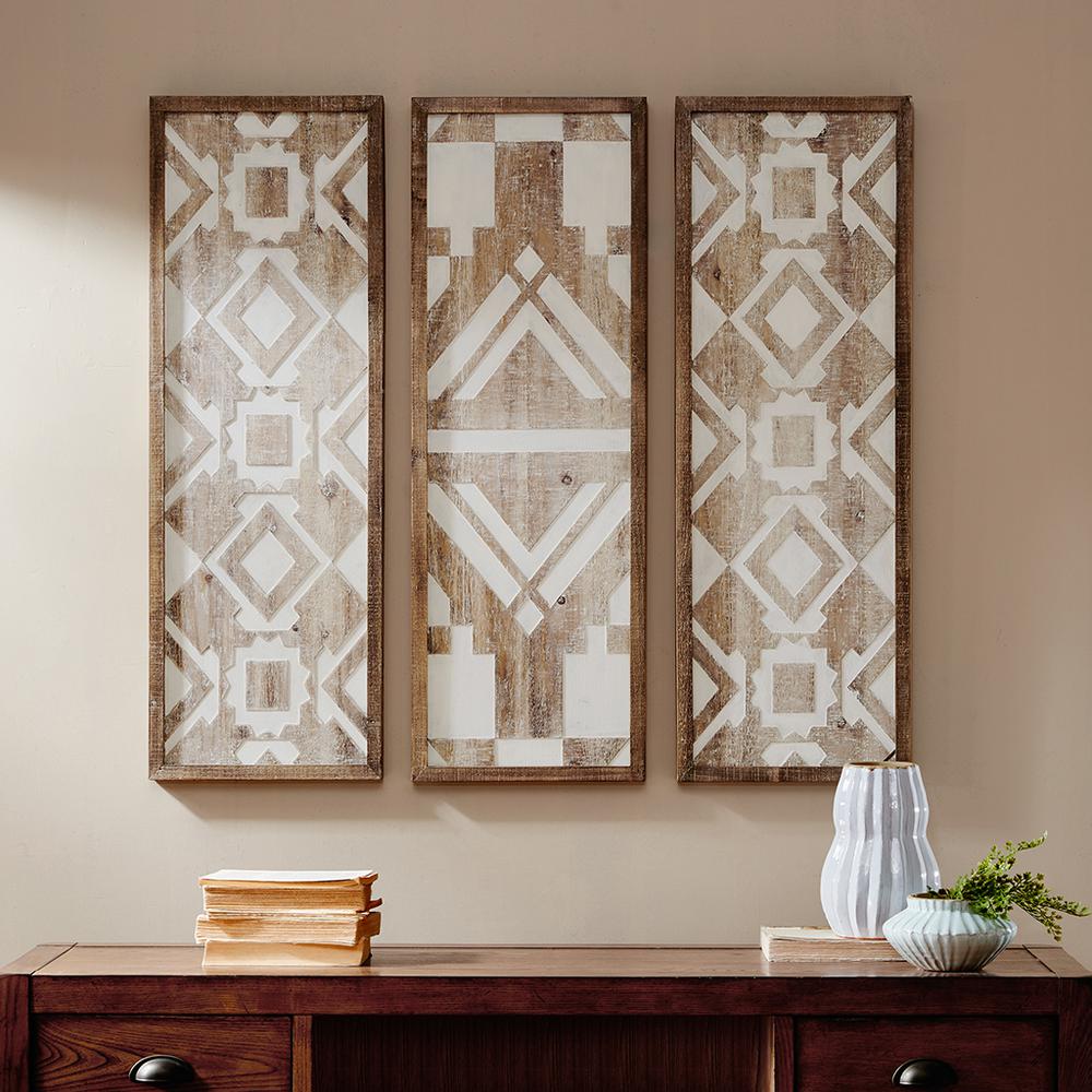 Printed Wood Wall Decoration Set of 3. Picture 3