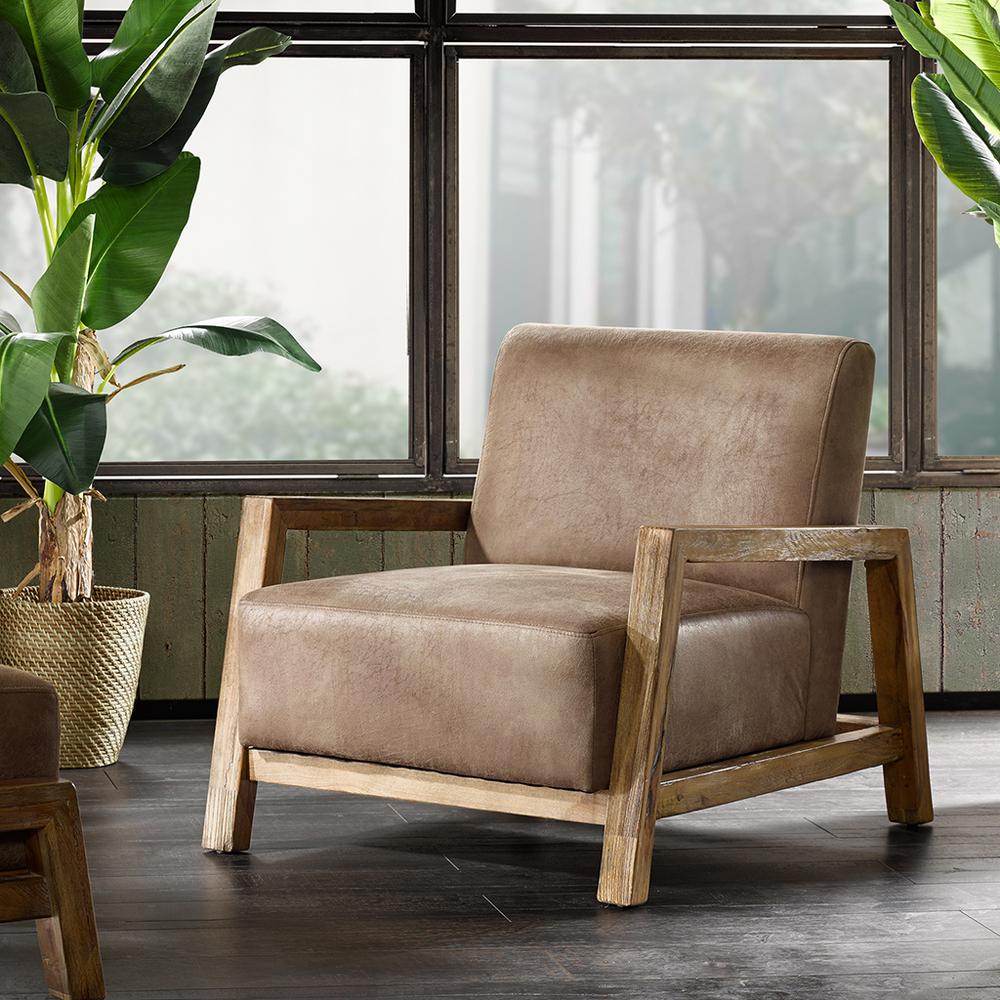 Belen Kox sophisticated Accent Chair Taupe/Natural. The main picture.