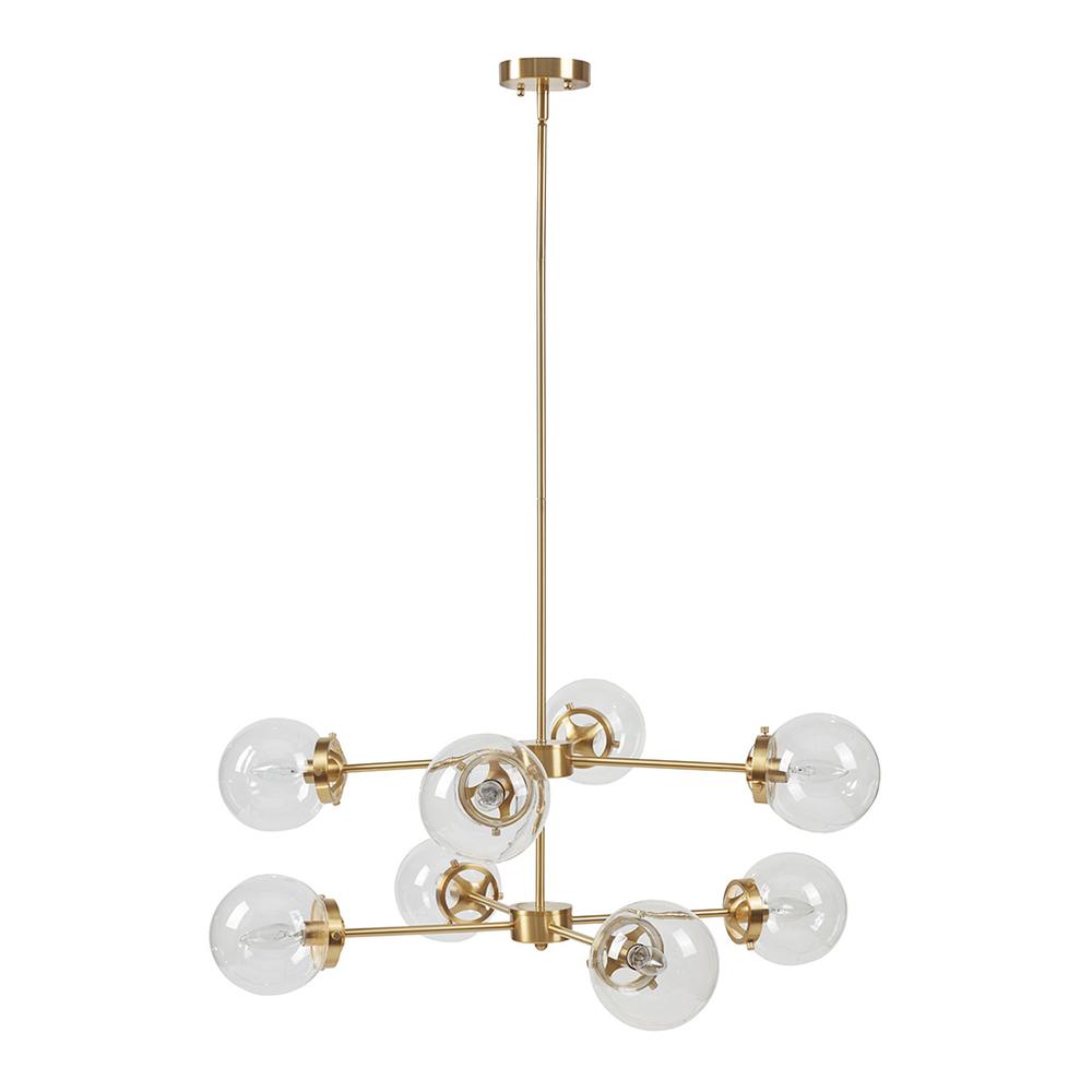 8-Light Metal Chandelier with Globe Bulbs. Picture 3