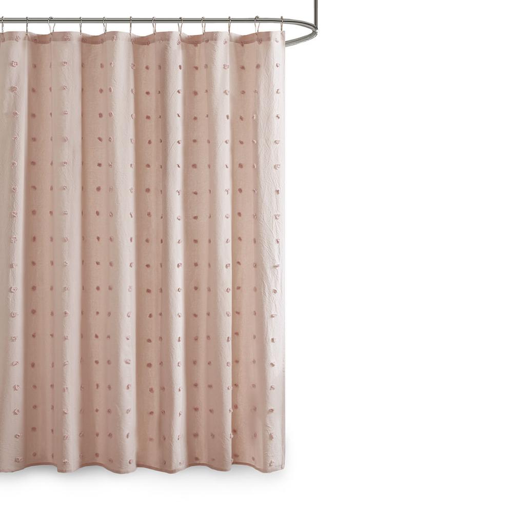 Brooklyn Cotton Jacquard Pom Pom Shower Curtain. Picture 2
