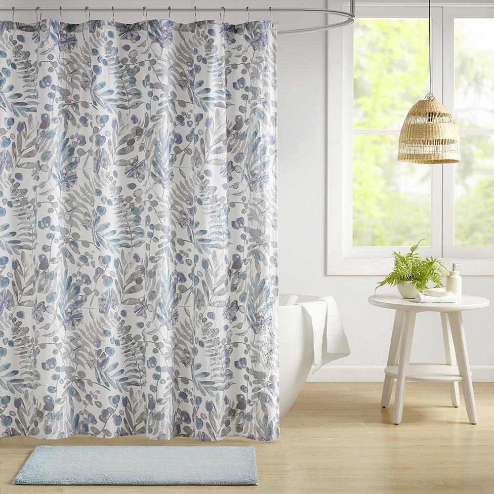 Printed Seersucker Shower Curtain. Picture 4