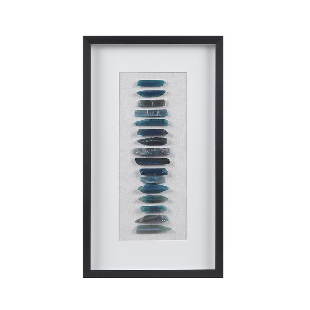 Framed Blue Agate Shadowbox Wall Decor Panel. Picture 4