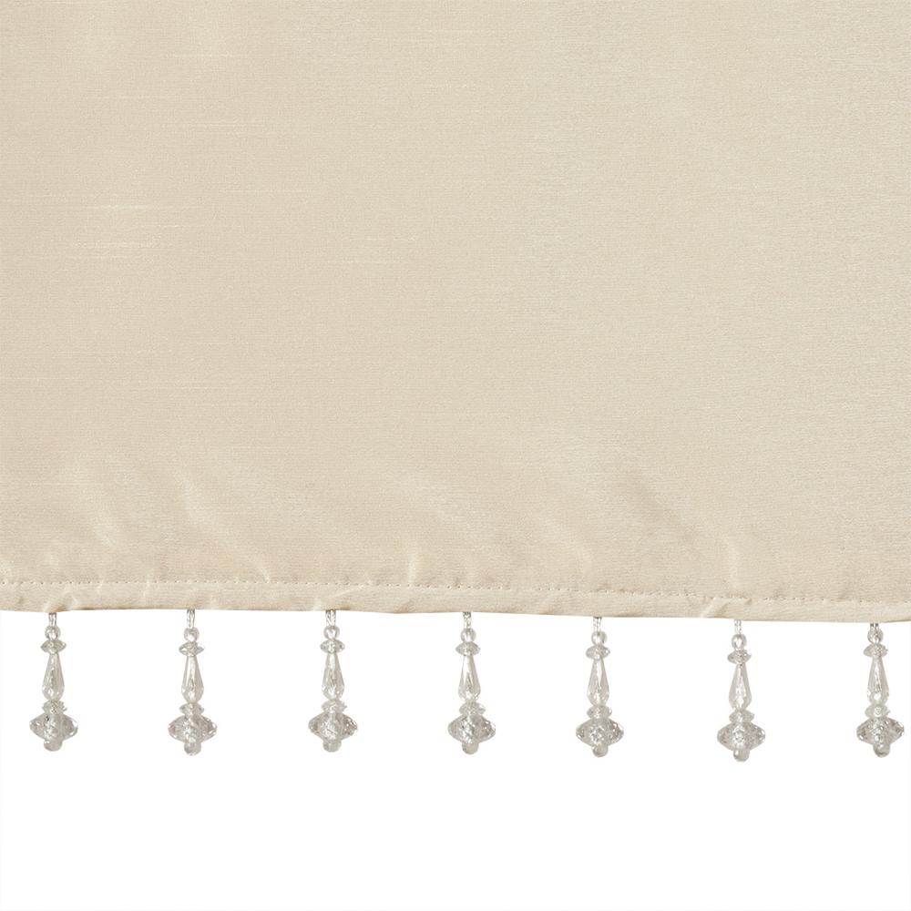 Lightweight Faux Silk Valance With Beads. Picture 2