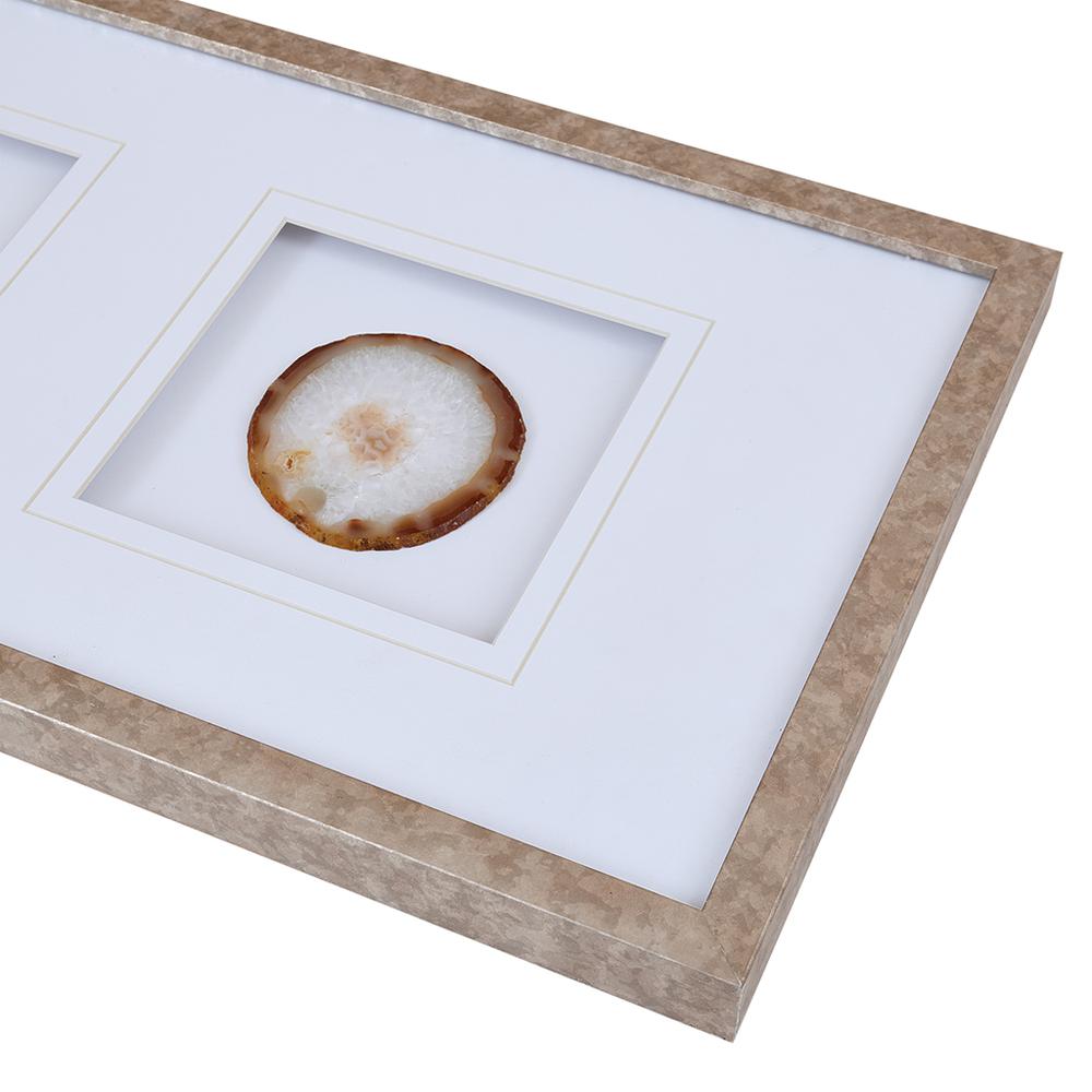 Real Stone Framed Glass and Double Matted Wall Art. Picture 5