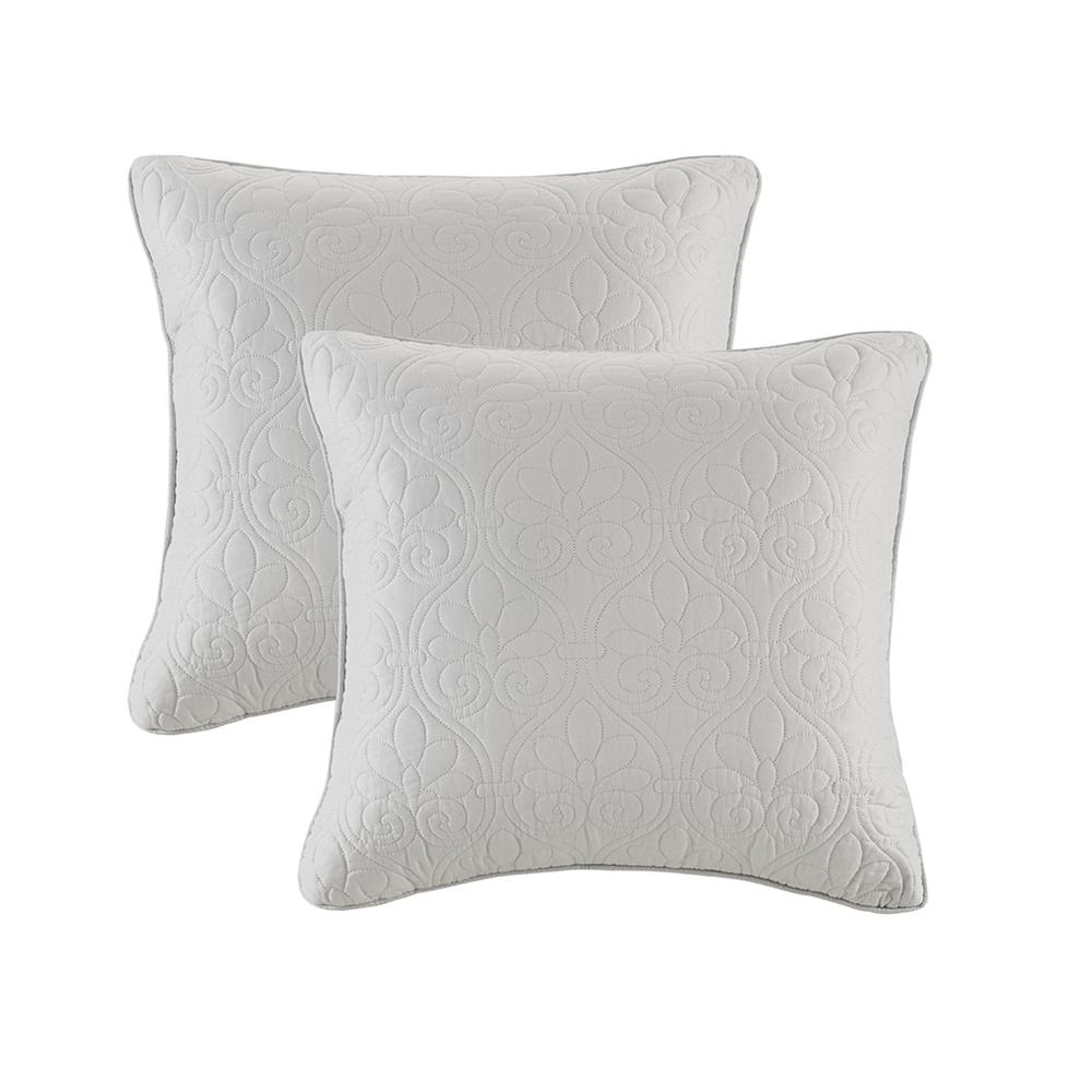 Quebec Quilted Square Pillow Pair in Grey, Belen Kox. Picture 1