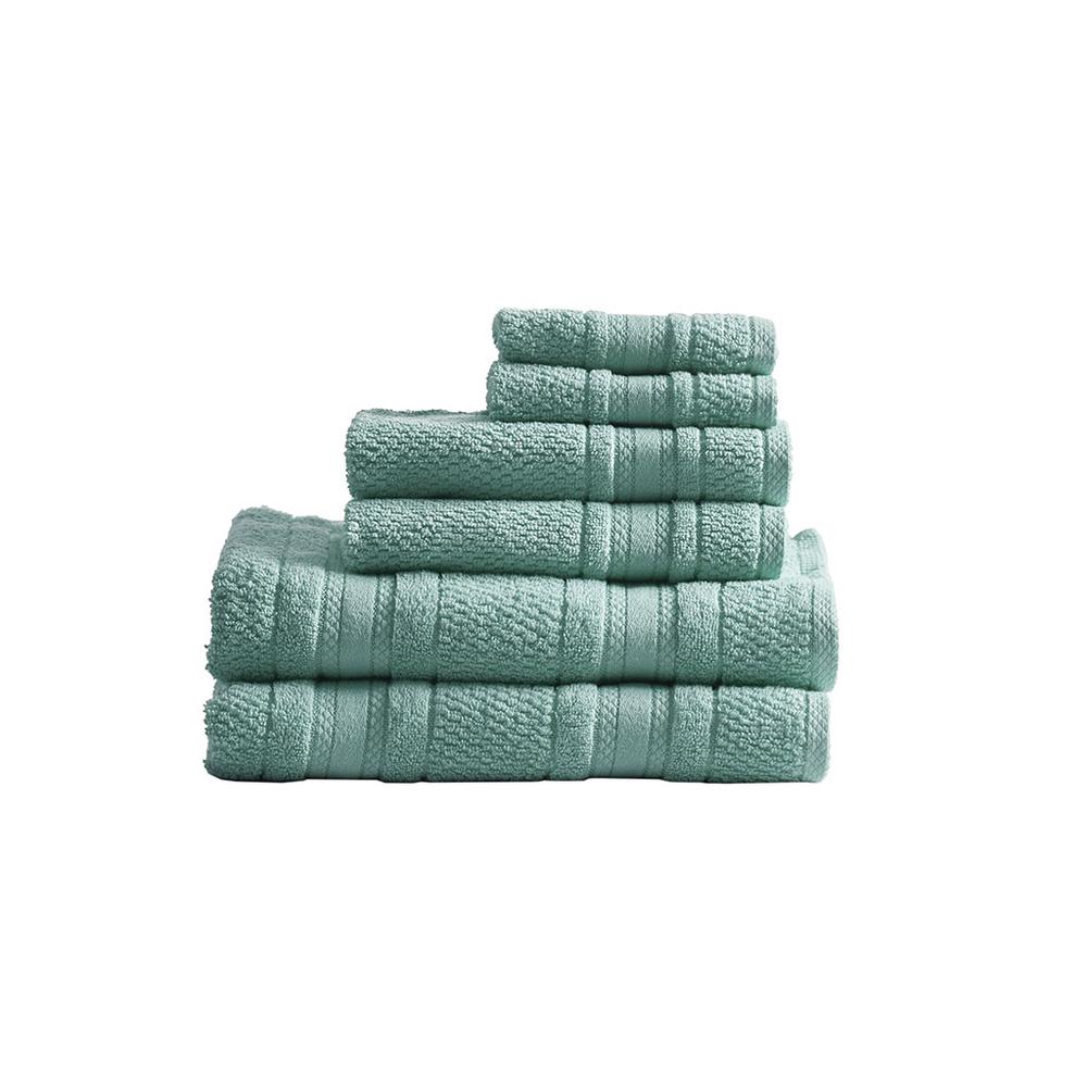 Luxe Teal Cotton 6-Piece Towel Set, Belen Kox. Picture 1