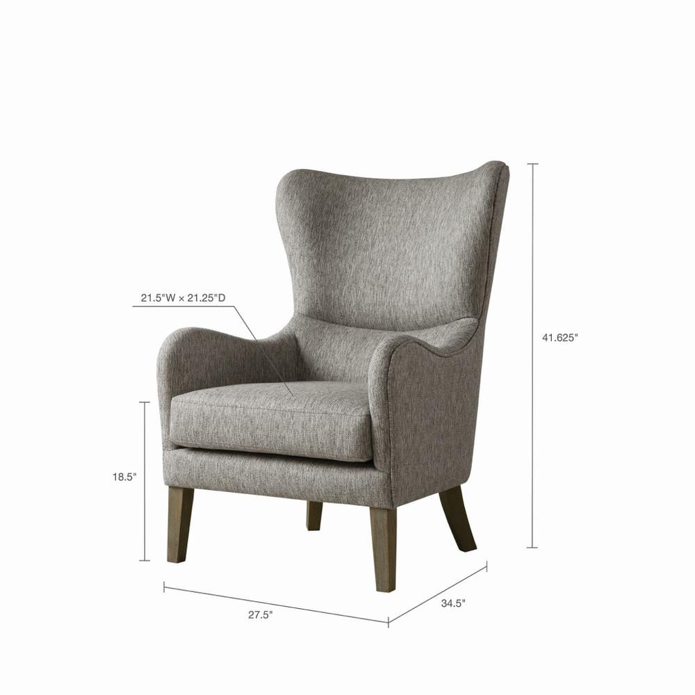 Swoop Wing Chair Grey. Picture 1