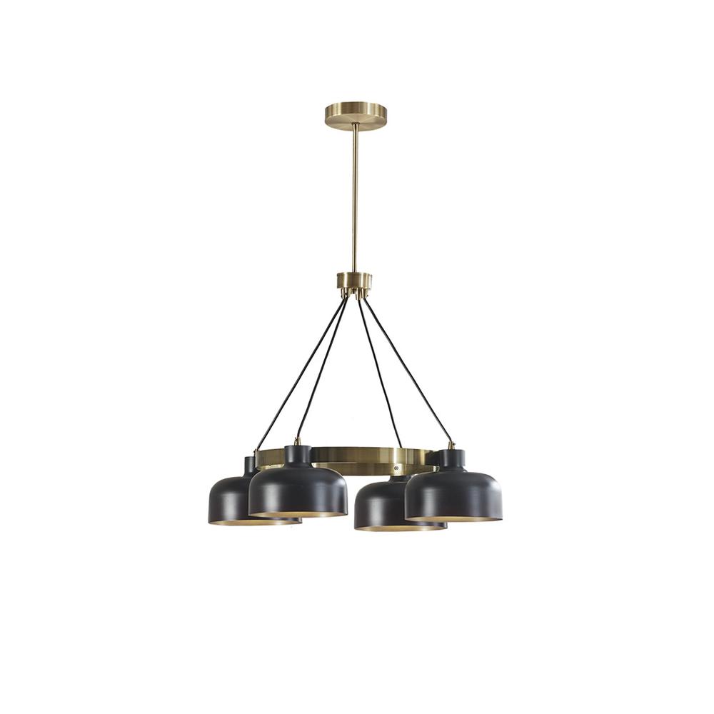 4-Light Metal Shade Chandelier. Picture 1