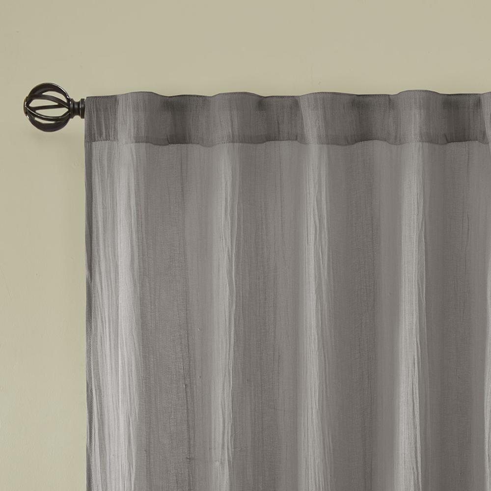 Solid Crushed Curtain Panel Pair. Picture 1
