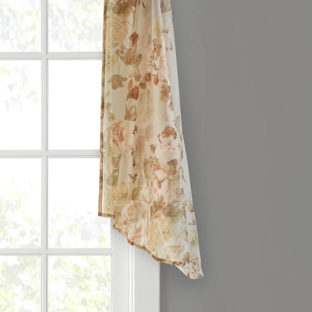 Printed Floral Voile Sheer Scarf. Picture 1