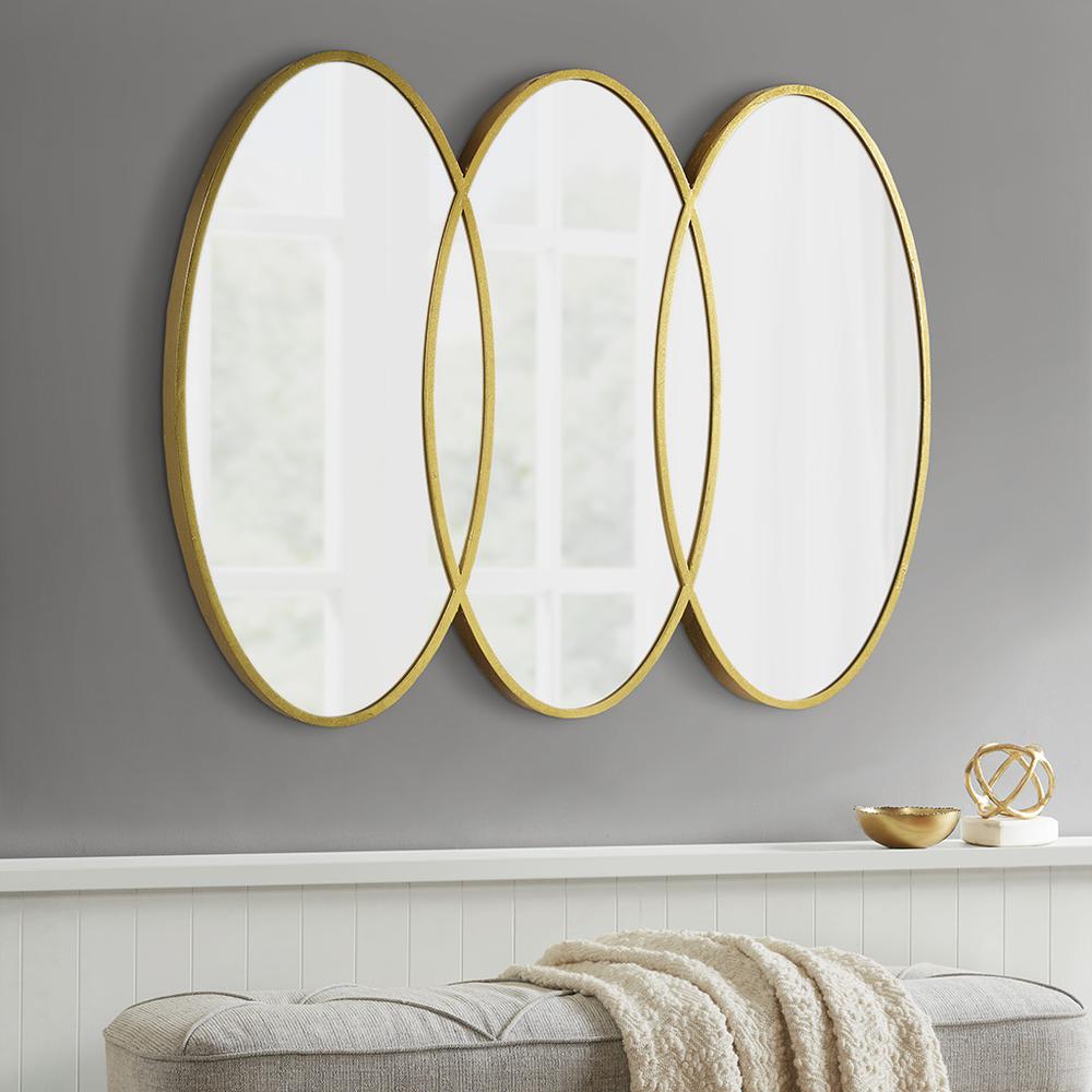 Gold Trio Wall Mirror. Picture 1