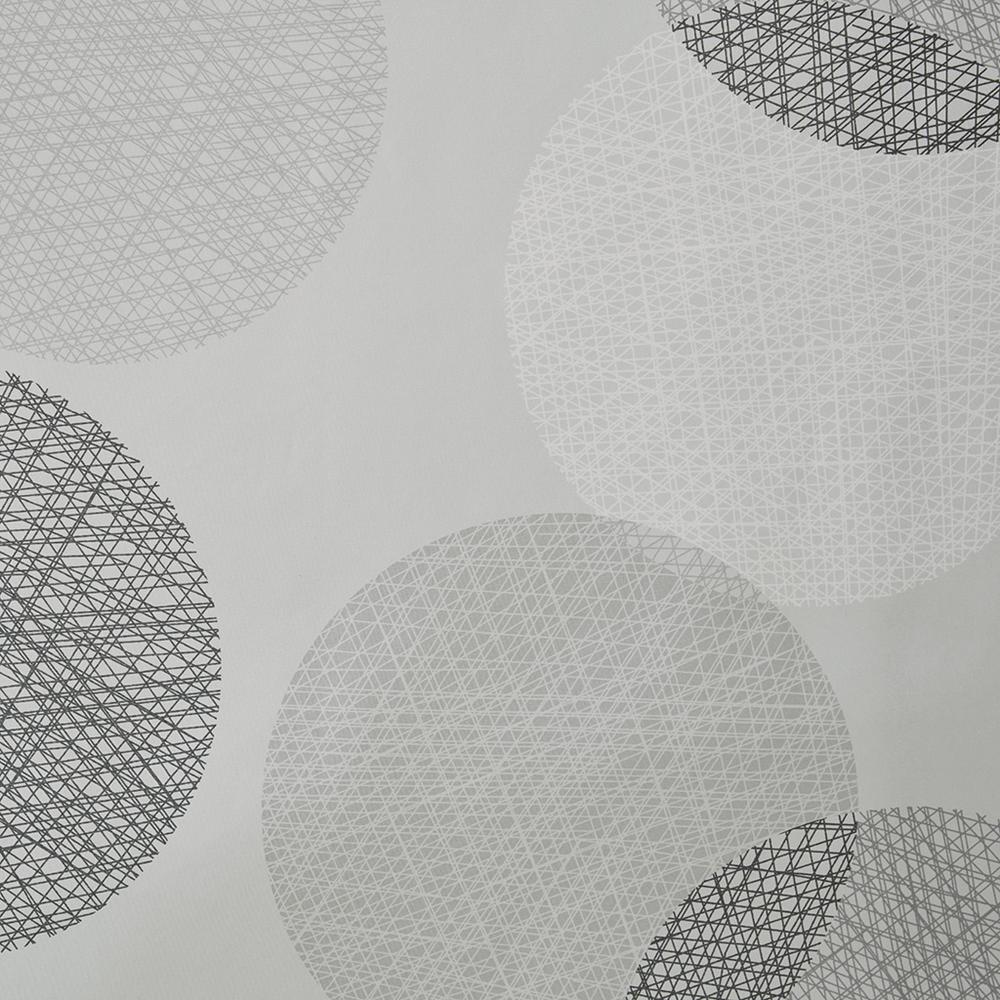 Grey Printed Microfiber Shower Curtain, Belen Kox. Picture 1