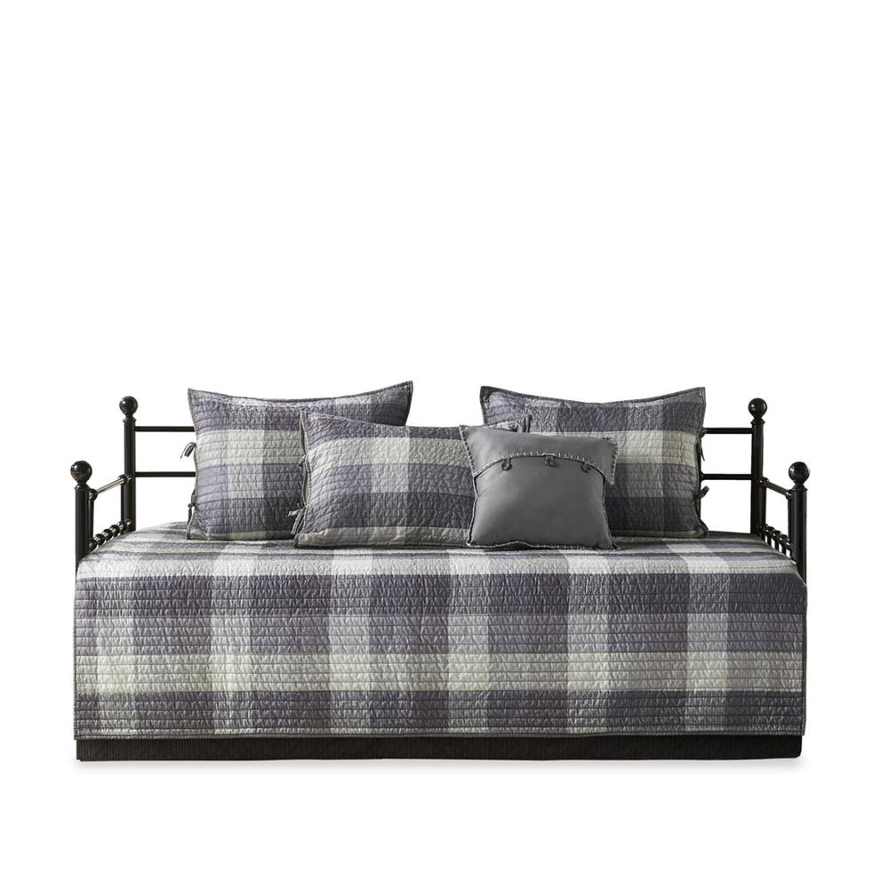 6 Piece Reversible Plaid Daybed Cover Set. Picture 5