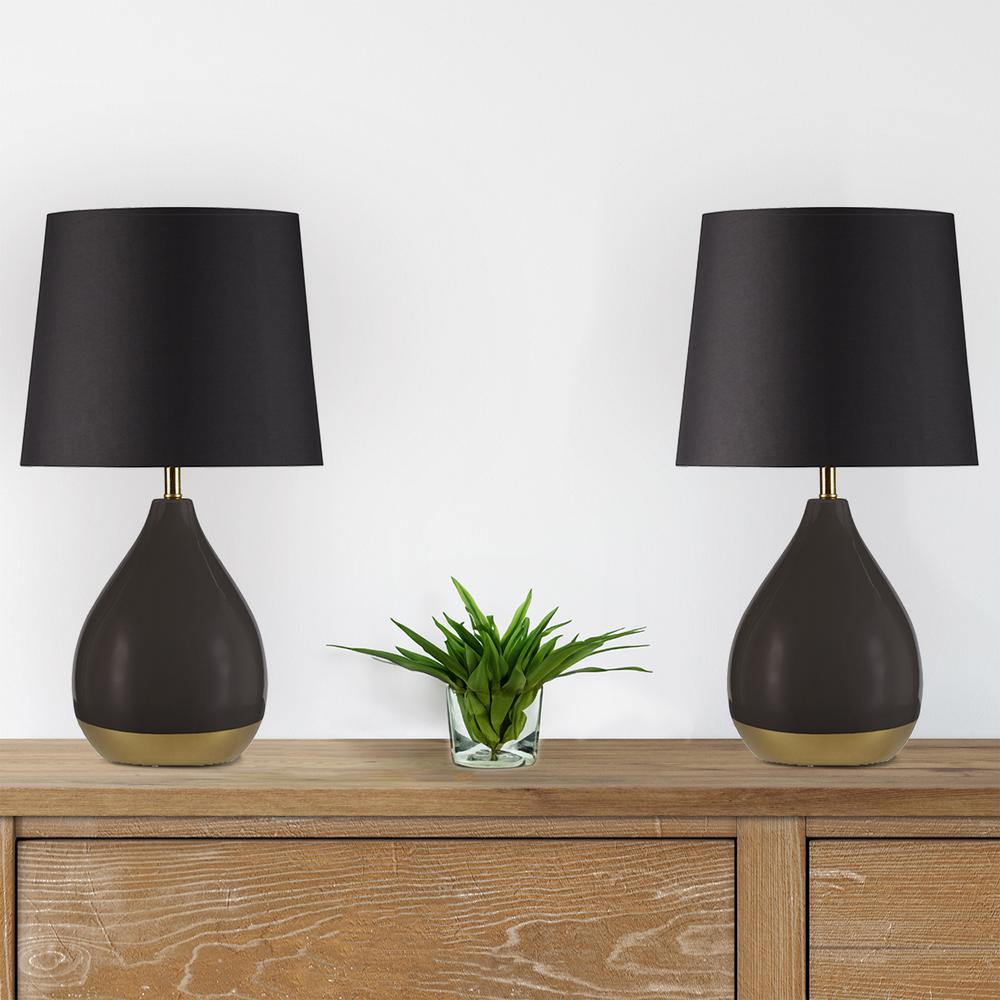 2-Tone Ceramic Table Lamp Set of 2. Picture 4
